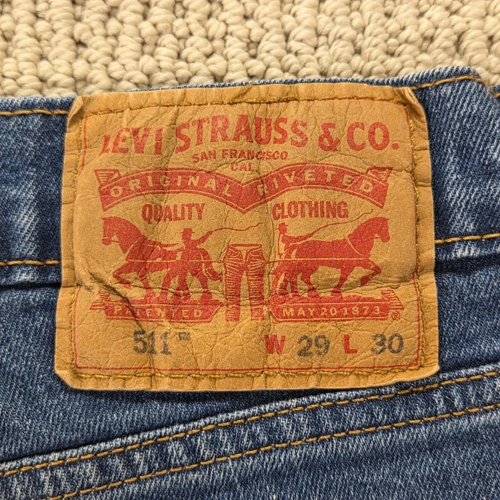 Levis 511 Slim Fit Jeans Mens W29 L30 Blue Denim Casual Pants‎